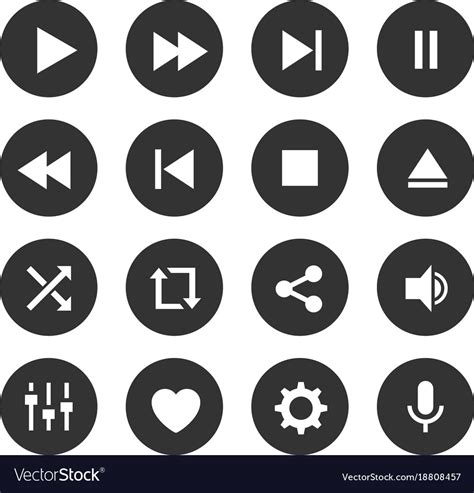 media player icon set royalty  vector image