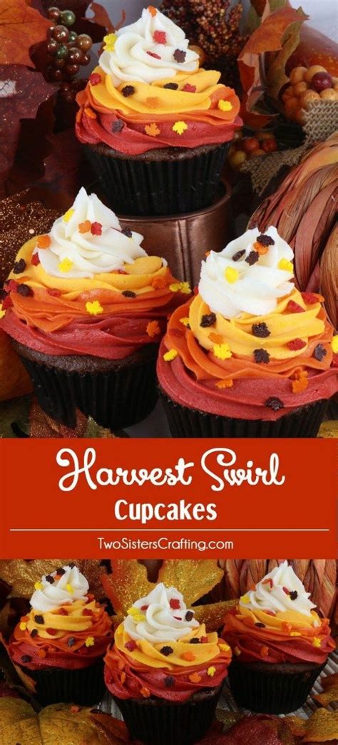 harvest swirl cupcakes recipe thanksgiving baking fall desserts