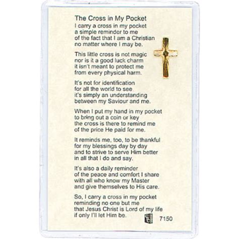 cross   pocket prayer card cross prayer cards pilgrim shop