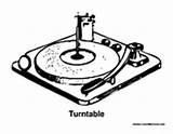 Record Player Coloring Turntable Pages Template Colormegood Music sketch template