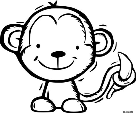monkey   banana coloring page printable
