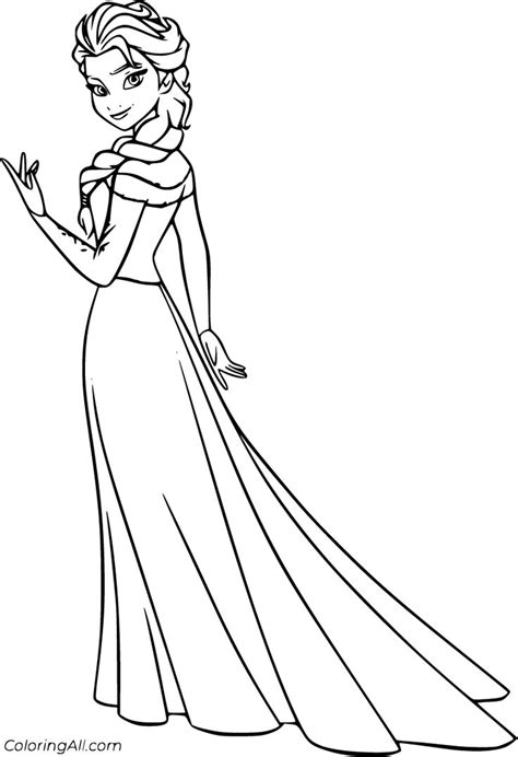 printable elsa coloring pages  vector format easy  print