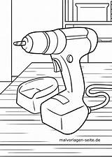 Malvorlage Bohrmaschine Werkzeug Werkzeuge Ausmalbild Großformat Grafik sketch template
