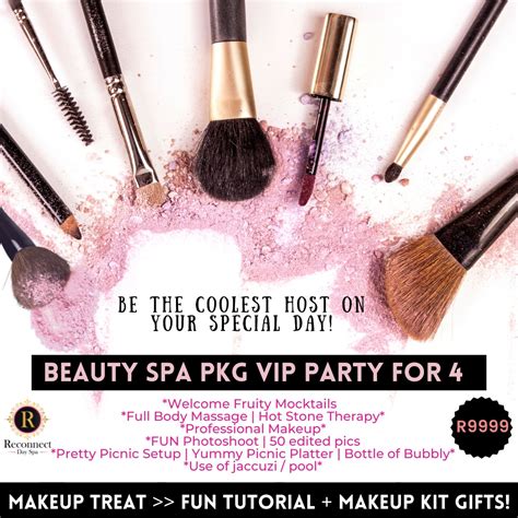beauty spa pkg vip party   reconnect day spa