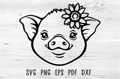 pig face svg pig svg cut files baby farm animals svg cricut