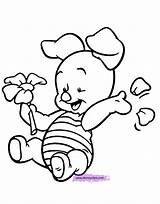 Coloring Baby Pooh Pages Piglet Disney sketch template
