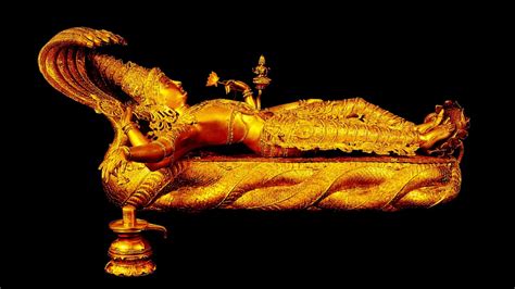 gold statue  lord vishnu  black background hd vishnu wallpapers
