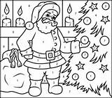 Claus Printables Coloritbynumbers Navidad sketch template