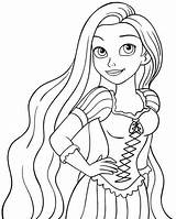 Rapunzel Coloring Pages Disney Tangled Princess Getdrawings sketch template