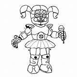 Freddy Five Nights Coloring Pages Printable Fnaf Sister Location Kids Various sketch template