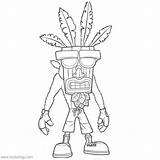 Crash Bandicoot Aku Coloring Pages Printable Xcolorings 58k Resolution Info Type  Size Jpeg sketch template