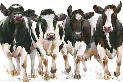 running herd farm animal paintings animal drawings  pictures