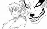 Naruto Coloring Nine Fox Tailed Pages Template sketch template