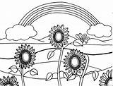 Coloring Sunflower Pages Rainbow Coloring4free Printable Related Posts sketch template