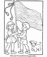 Coloring Pages Veterans Kids Flag Constitution July Sheets Independence 4th Printable Vietnam Girl Children Activity Hold Veteran Printables Cartoon American sketch template