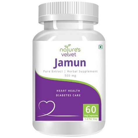 Buy Natures Velvet Jamun Extract 500 Mg Vegetarian Capsules Heart