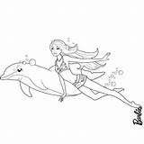 Coloring Pages Barbie Dolphin Choose Board sketch template