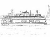 Coloring Ferry Island Staten Steamship Pages sketch template