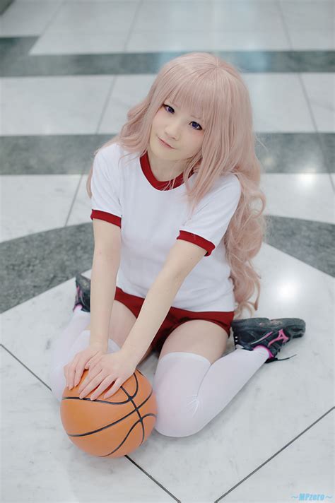 basketball blonde hair cosplay ema gym shorts gym uniform