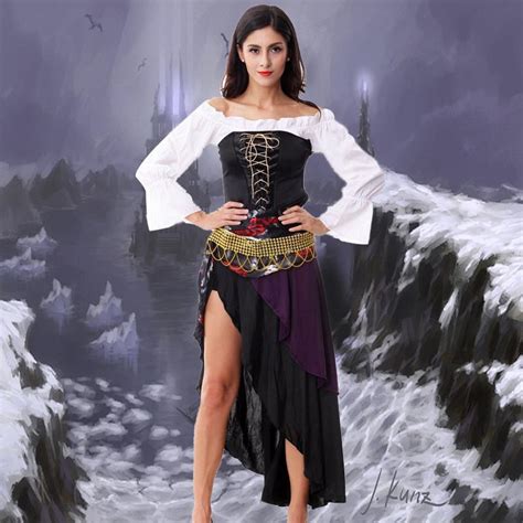 Ladies Pirates Of The Caribbean Jack Sparrow Halloween Cosplay Adult
