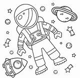 Astronaut Coloring Pages Color Astronauts Kids Rocket Moon Number Planet Flag Wonder sketch template