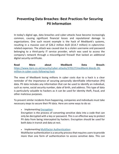 practices  securing pii information powerpoint  id