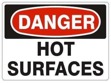 hot surfaces danger osha sign  safety supply warehouse