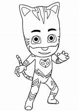 Pj Masks Coloring Pages Kids Color Sheets Characters Easy Cartoon Mask Printable Children Heroes Do Colorat Eroi Pijamale Drawings sketch template