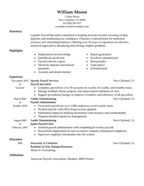 payroll specialist resume examples created  pros myperfectresume