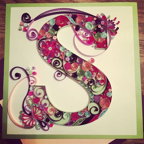 quilling quilled paper monogram lightweight cardstock letter  home decor