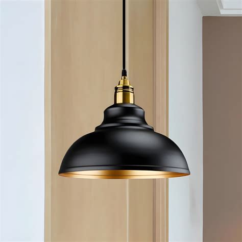 bulb domed drop pendant industrial black finish metal hanging ceiling light  kitchen
