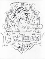 Gryffindor Hogwarts Gryffondor Coloriage Crests Blason sketch template