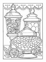 Printable Colouring Ausmalbilder Cuisine Gourmandises Erwachsene Tulamama Doverpublications Malvorlagen Malbuch Jars sketch template