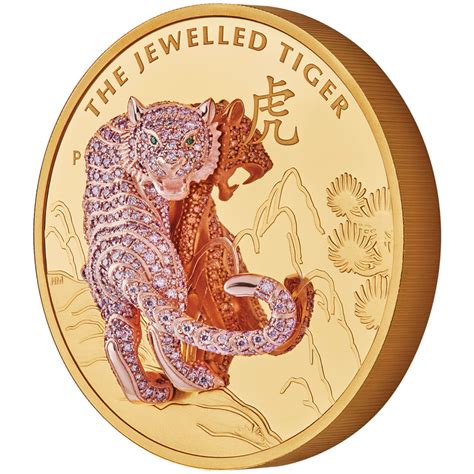 perth mint  opulent jewelled tiger coin