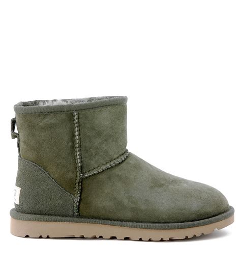 ugg mini classic hunter green ankle boots  green verde lyst