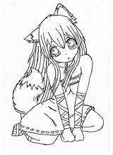 Anime Coloring Girl Cute Pages Coloringbay sketch template