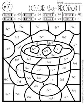 color  number multiplication  coloring pages