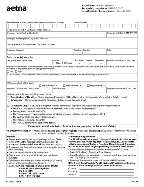 aetna prior rx authorization form  eforms