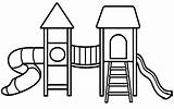 Playground Coloriage Toboggan sketch template