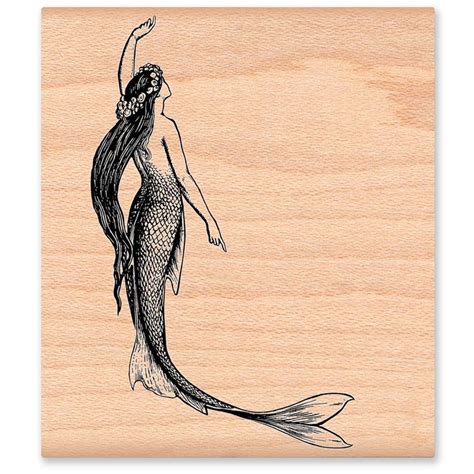 Mermaid Rubber Stampocean Mermaid Beach Stampvintage Etsy In 2021