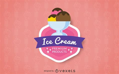 ice cream logo badge vector