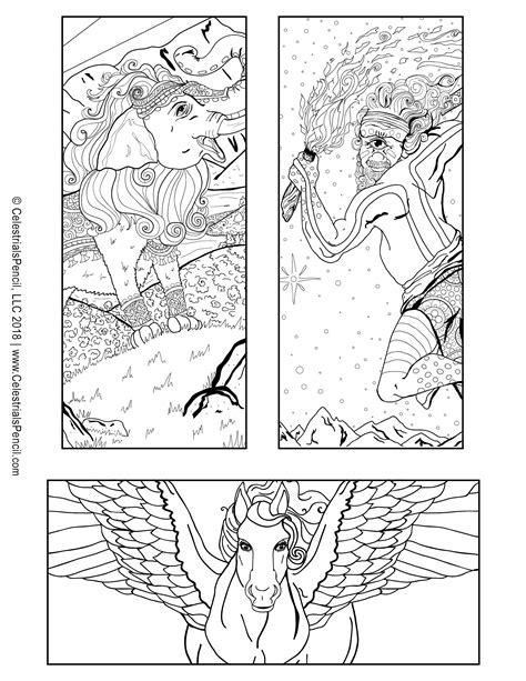 colorable bookmarks mythical creatures printable
