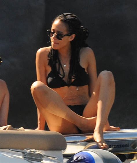 Nathalie Emmanuel Wears A Black Bikini On A Boat With Friends In Ischia