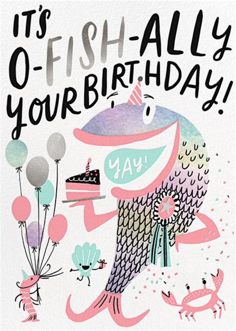 fish birthday card send  instantly track opens