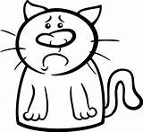 Triste Kot Smutny Rysunek Kolorowanki Grafika sketch template