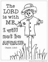 Pages Bible Sunday Verse Sheets Psalm Verses Worry Afraid Scarecrow Mycupoverflows sketch template