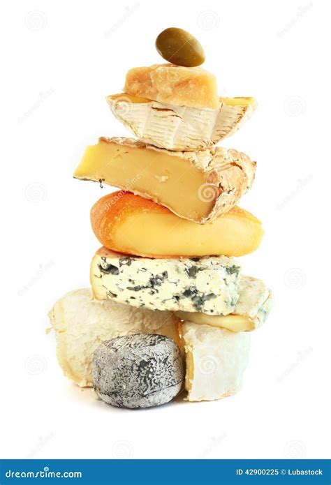 stack  assorted cheese stock image image  delicatessen
