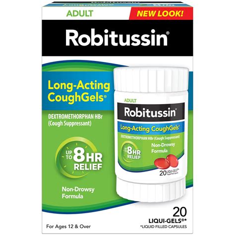 robitussin adult long acting coughgels  count  hour  drowsy