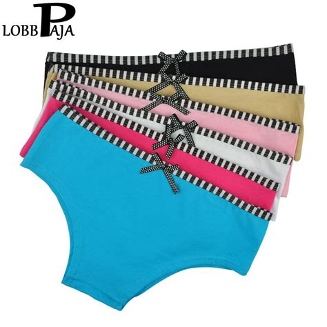 Lobbpaja Lot 6 Pcs Woman Underwear Cotton Women Girls Panties Cute Bow