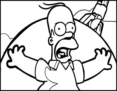 simpsons homer  kids printable  coloring pages png